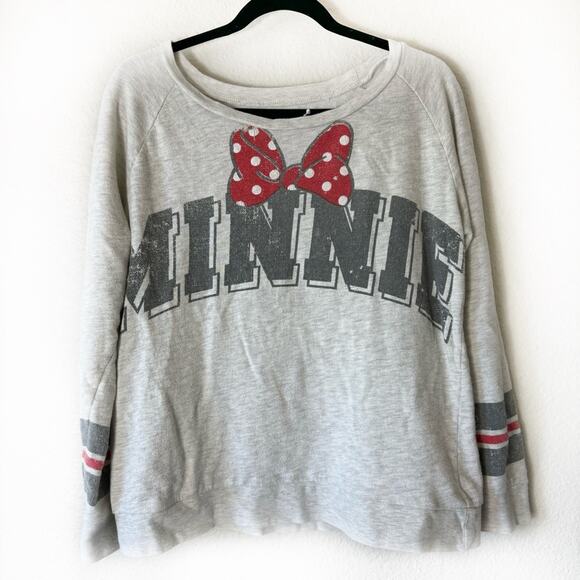 Walt Disney World Disneyland Gray Minnie Mouse Sweatshirt Size Large - Picture 1 of 3